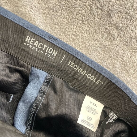 NWOT Kenneth Cole Men's 36x30 Techni-Cole Blue Dress Pants Polyester Blend - Picture 5 of 7